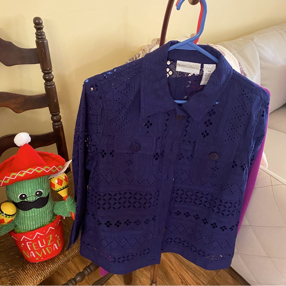 Draper’s &Damons Navy open weave jacket , Sz PM